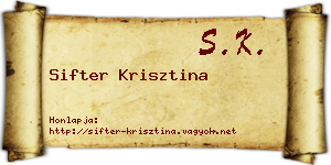 Sifter Krisztina névjegykártya